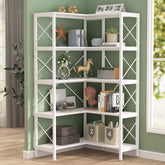 Eckbücherregal mit 5 Regalböden, 65,7" Eckbücherregal, Eck-Präsentationsregal 3