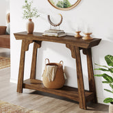 41" Console Table, Farmhouse 2 - Tier Sofa Table Entryway Table with Storage Shelf Tribesigns 3