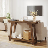 41" Console Table, Farmhouse 2 - Tier Sofa Table Entryway Table with Storage Shelf Tribesigns 3