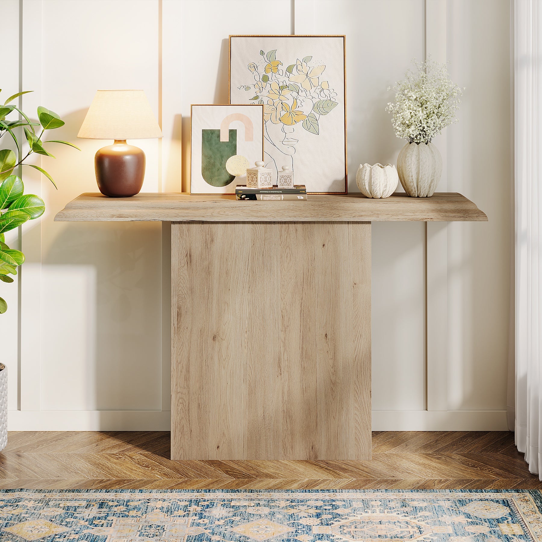 105cm Konsolentisch, Eingangstisch, Sofatisch aus Holz im Landhausstil