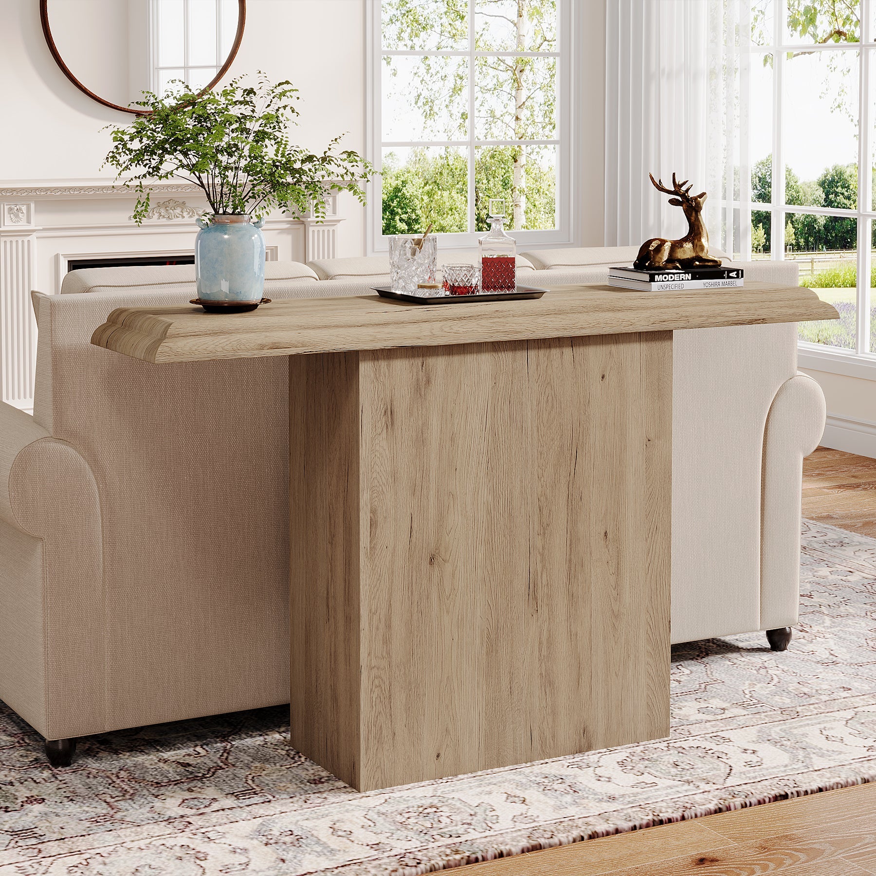 105cm Konsolentisch, Eingangstisch, Sofatisch aus Holz im Landhausstil