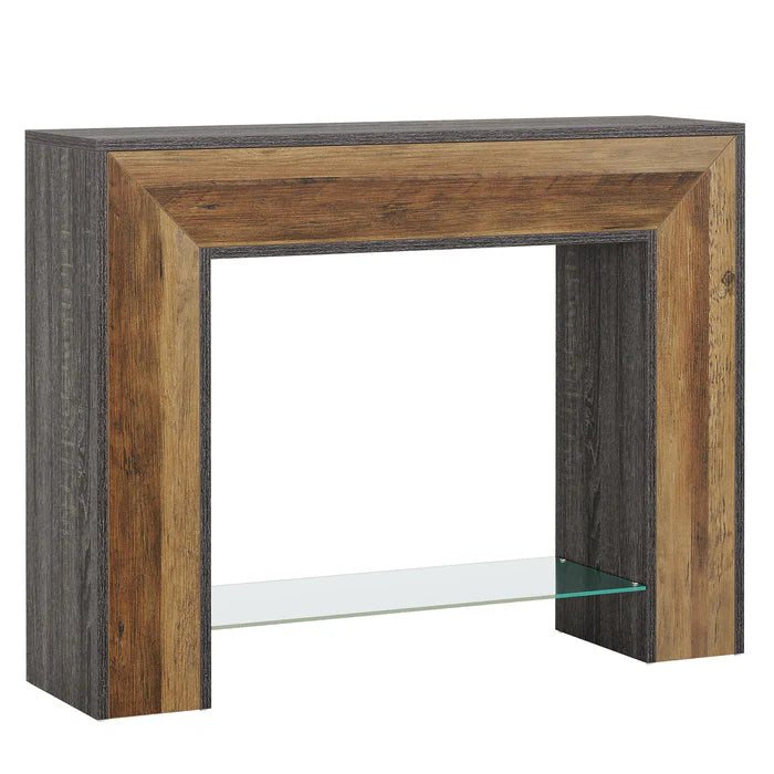 105 CM Konsolentisch, schmaler Flurtisch mit Glasablage