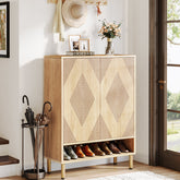 45" Shoe Cabinet, Wood Shoe Organizer Rack With Adjustable Shelves Tribesigns 3