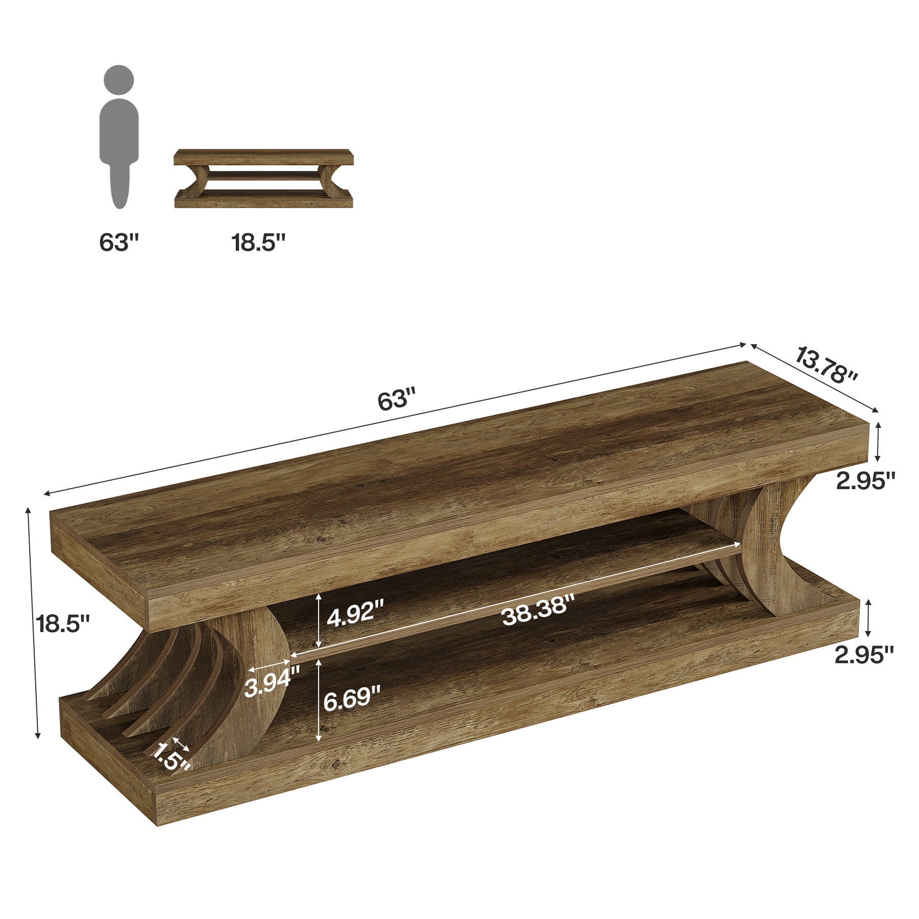 Tribesigns Schuhbank 160 cm mit Stauraum, 3-stufige Flurbank im Landhausstil mit offenen Ablagen