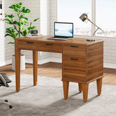 120 cm Computertisch, rustikaler Büroschreibtisch mit Aktenschrank 3