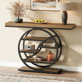 47" Console Table, 6 - Tier Industrial Sofa Table Entryway Table with Storage Shelves Tribesigns 3