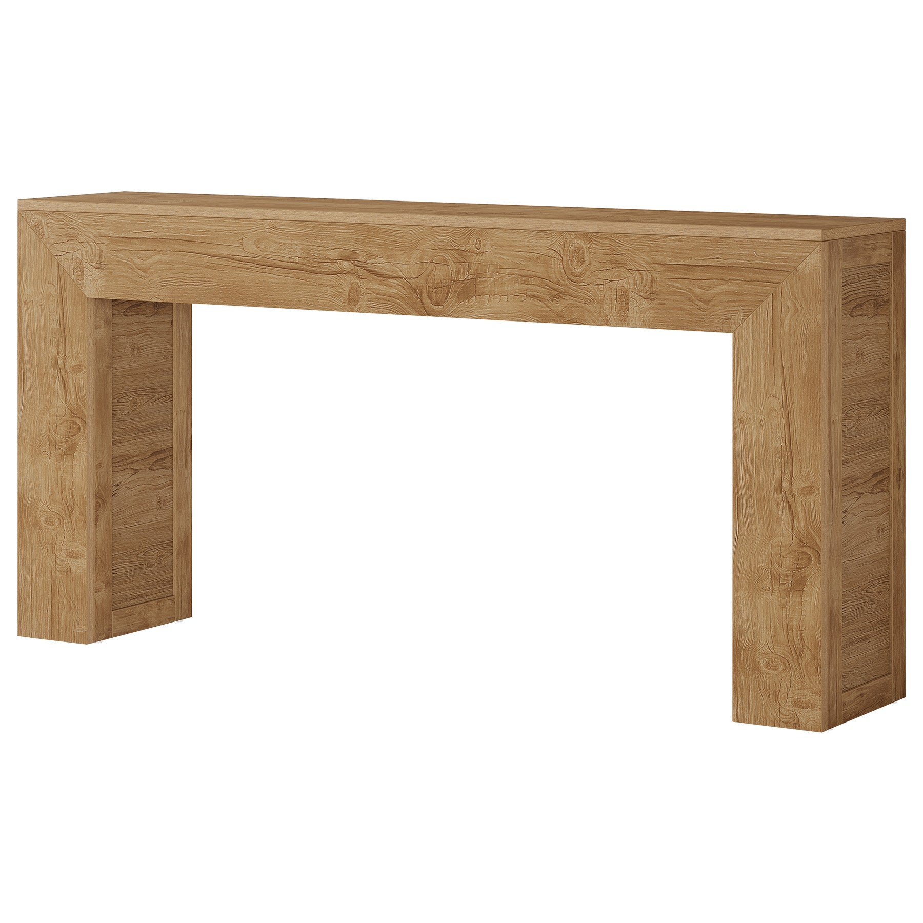 160 cm Industrieller Flurtisch in Hellbraun – Schmaler Sofatisch & Eingangstisch mit Holzoptik