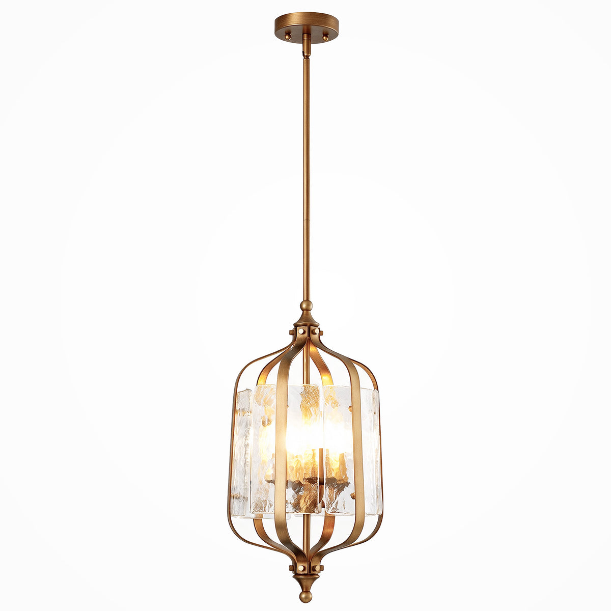 Tribesigns Glas-Pendelleuchte, Retro Esstischlampe mit höhenverstellbarem Glasschirm
