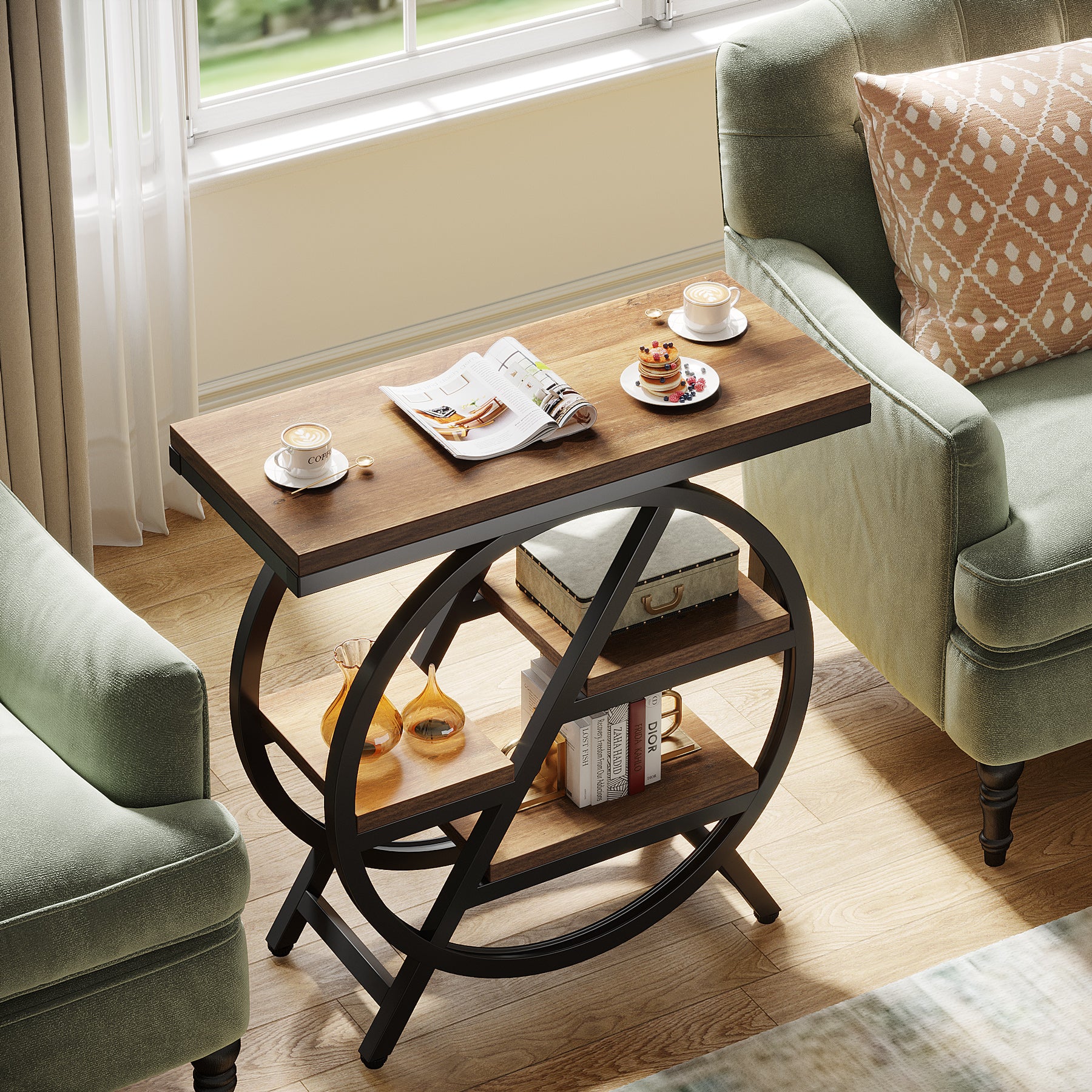 4-stöckiger Beistelltisch, kleiner Beistelltisch, Snacktisch mit Ablageflächen