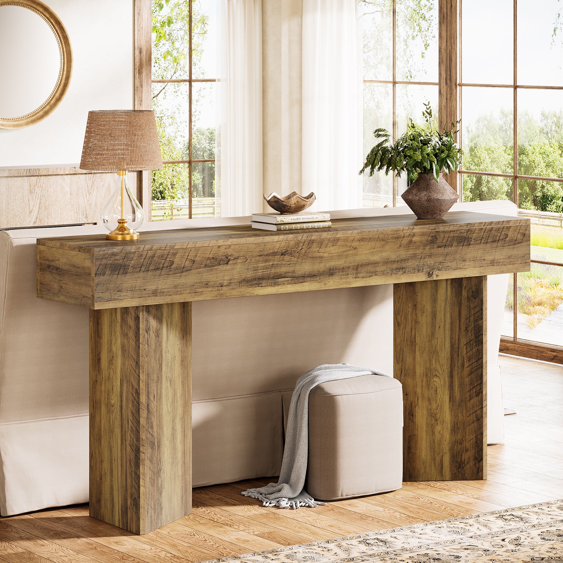 Langer Konsolentisch 160 cm, schmaler Akzenttisch hinter der Couch