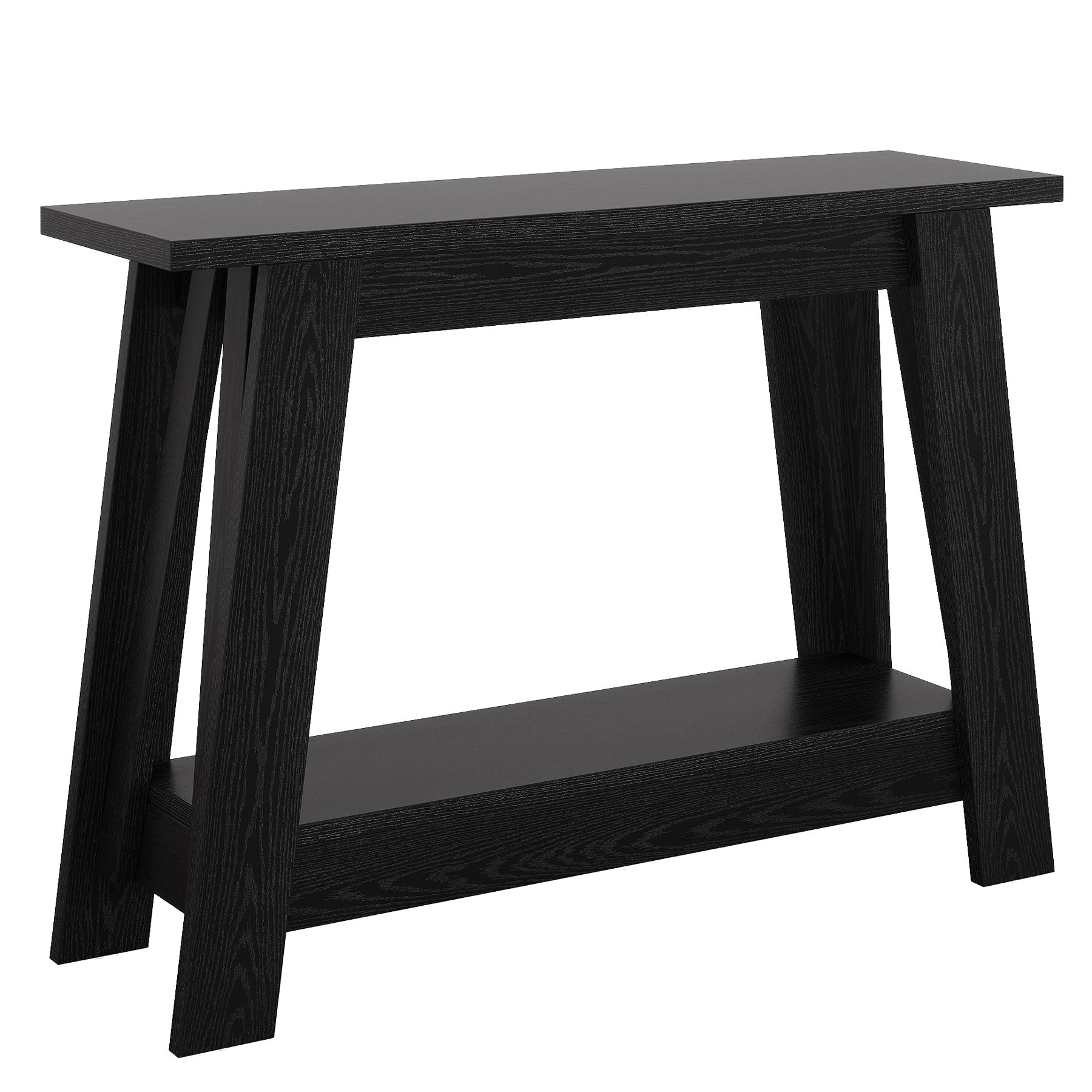 105 cm Farmhouse Konsolentisch mit 2 Ebenen Stauraum, Schmaler Sofatisch im Landhausstil