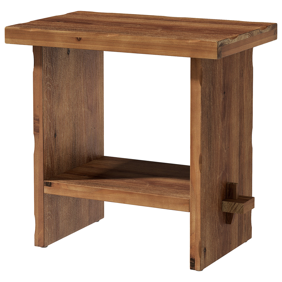Tribesigns Massivholz Beistelltisch 60 cm hoch mit Ablage im Landhausstil