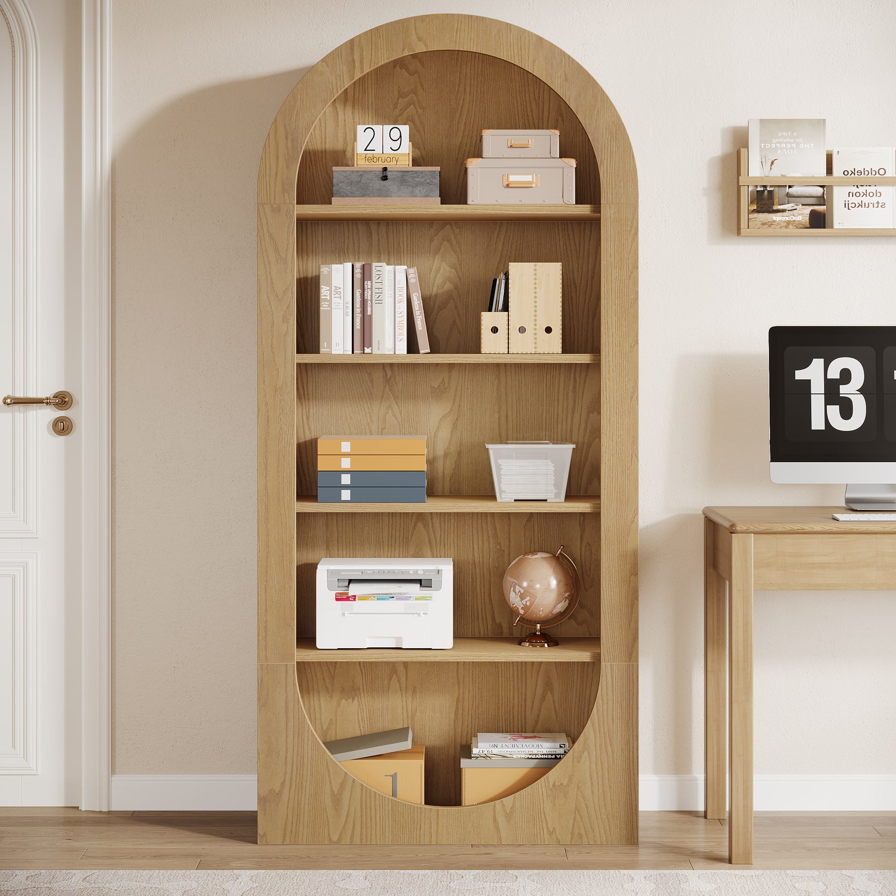 Tribesigns Bücherregal, 5-stufiges, gebogenes Bücherregal mit offenen Regalböden