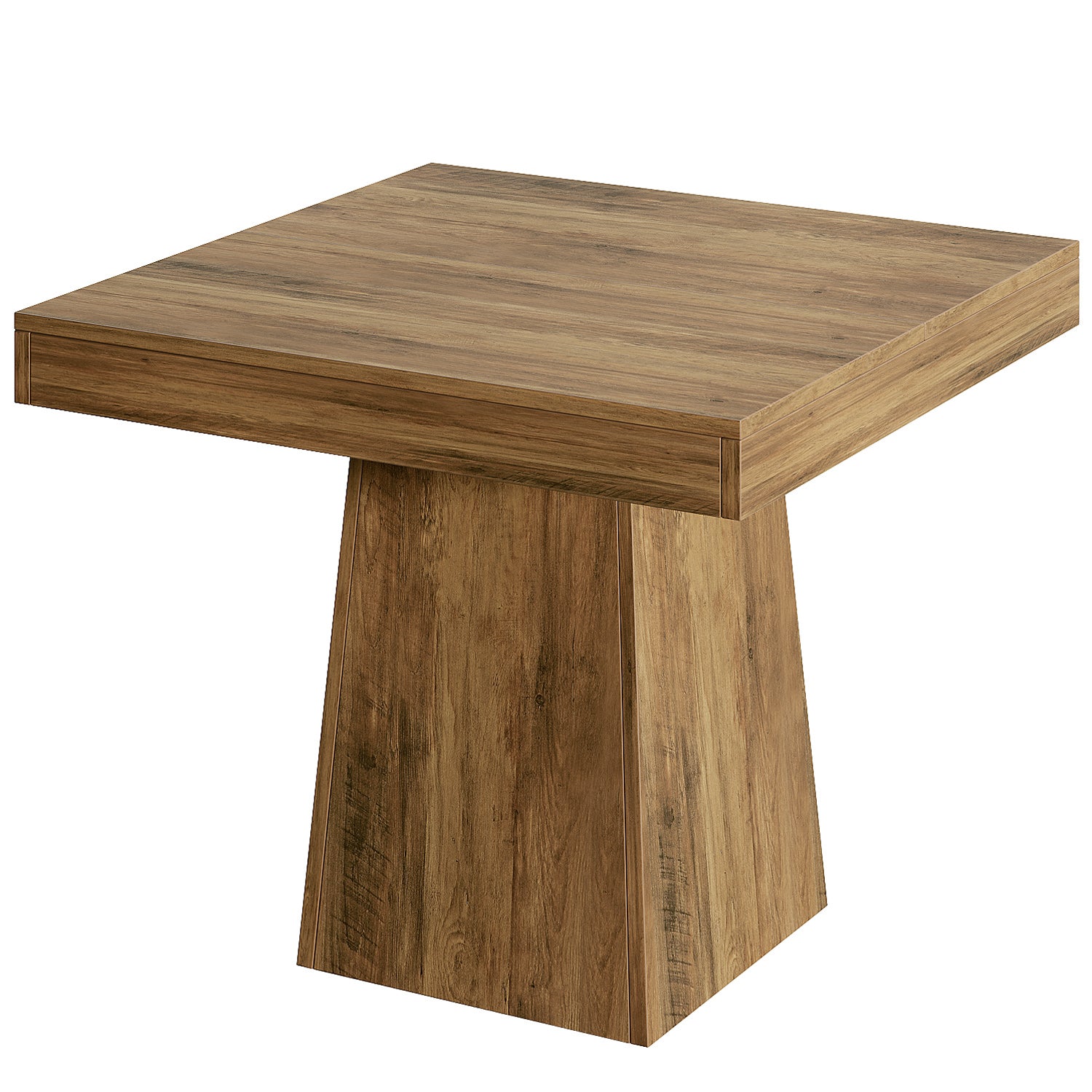 Quadratischer Esstisch 80x80 cm für 4 Personen, kompakter Küchentisch im Landhausstil mit stabilem Sockel