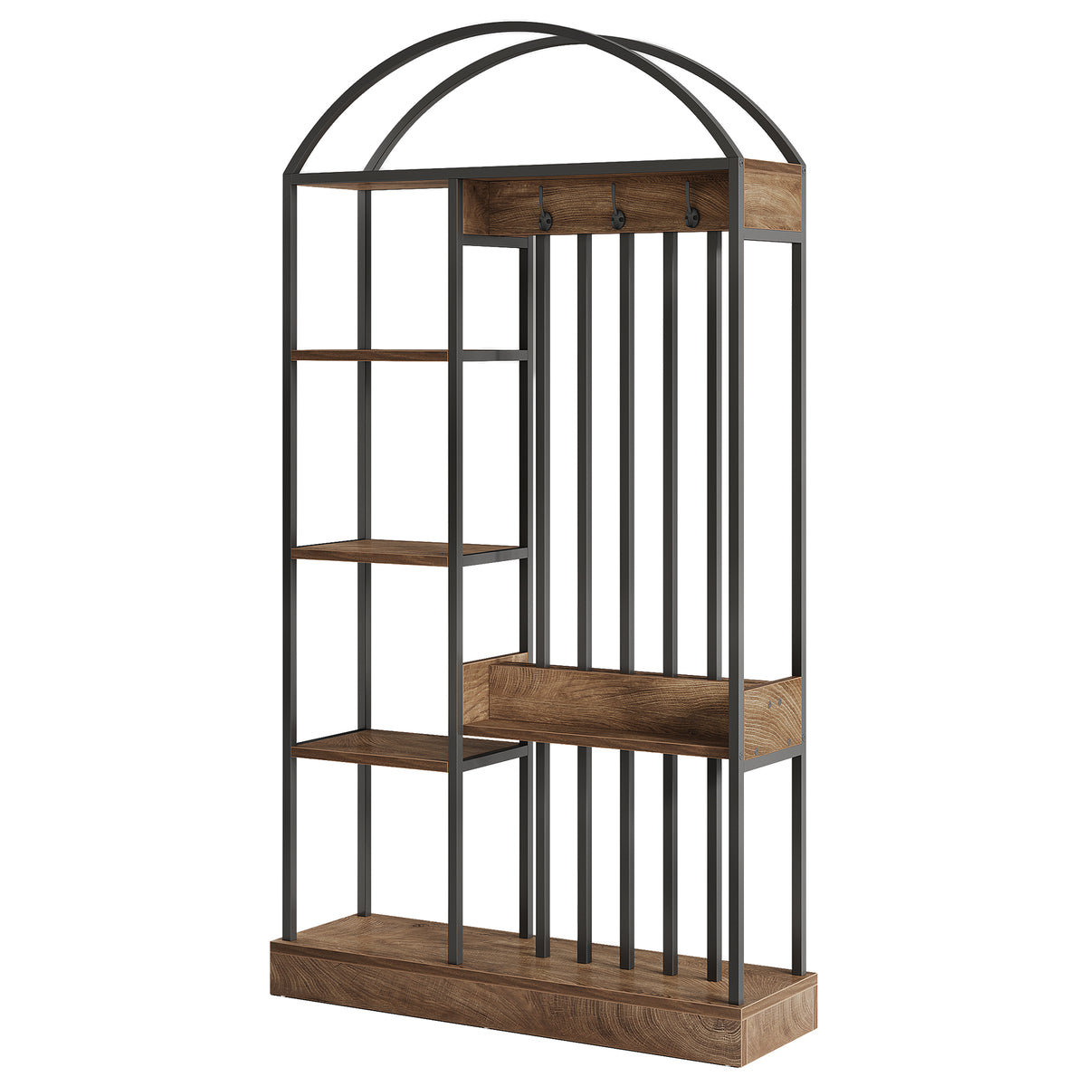 Tribesigns Raumteiler Regal 180 cm hoch, Standregal mit offenen Ablagen im Industrial-Stil