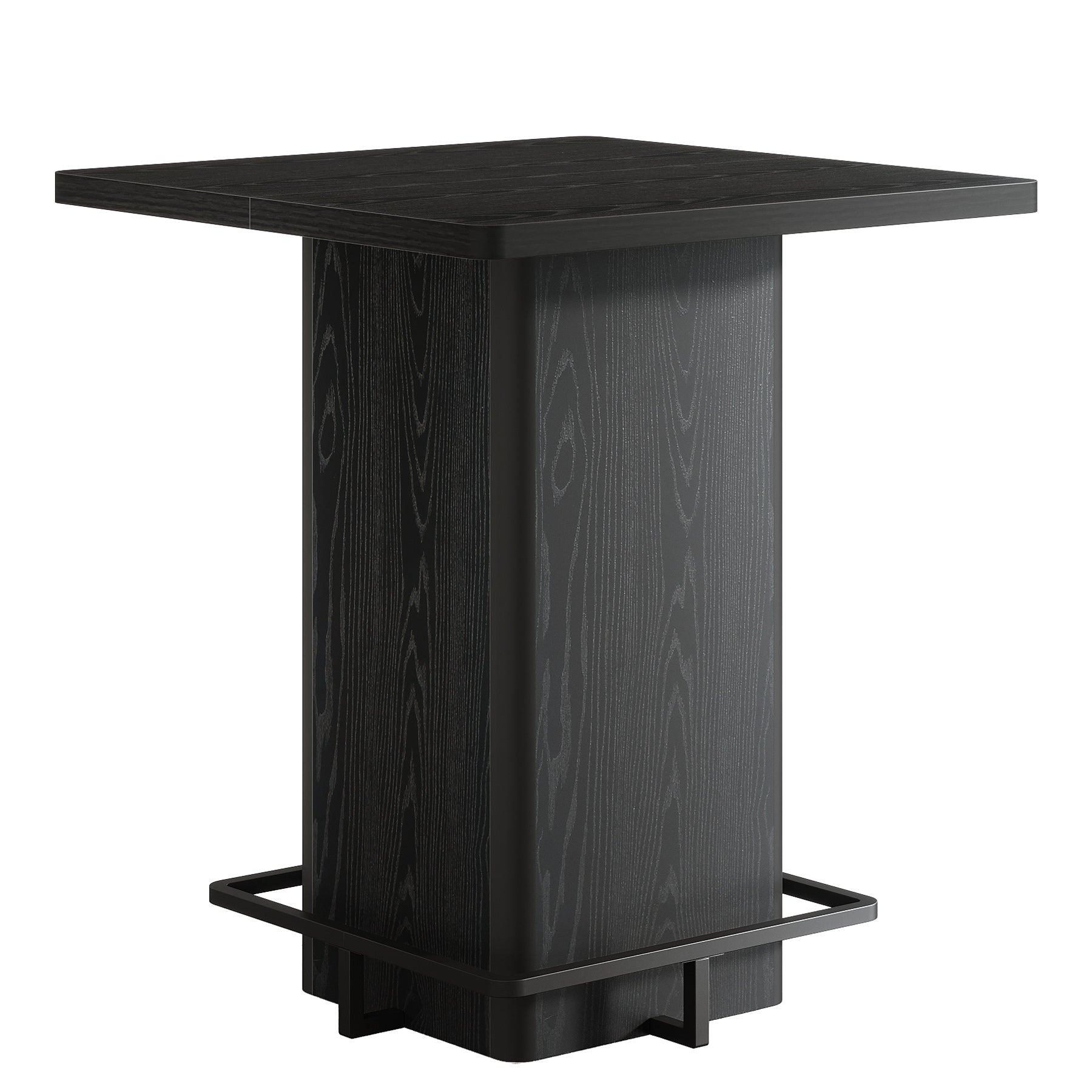 Tribesigns Quadratischer Bartisch 100 cm hoch, Stehtisch 80×80 cm mit Fußablage, moderner Bistrotisch in Holzoptik