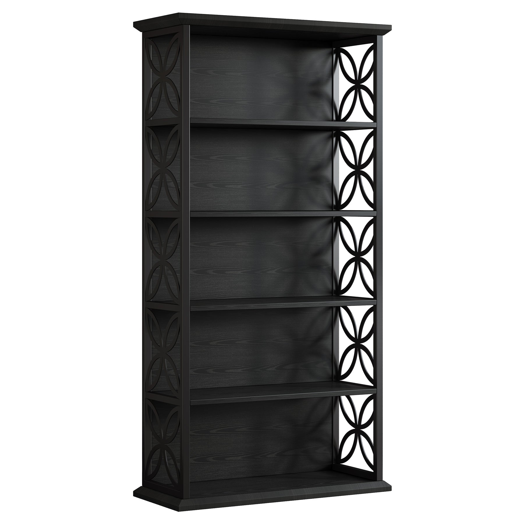 Industrielles 6-Fach-Bücherregal – 180 cm Hohes Bücherdisplay mit Metallrahmen