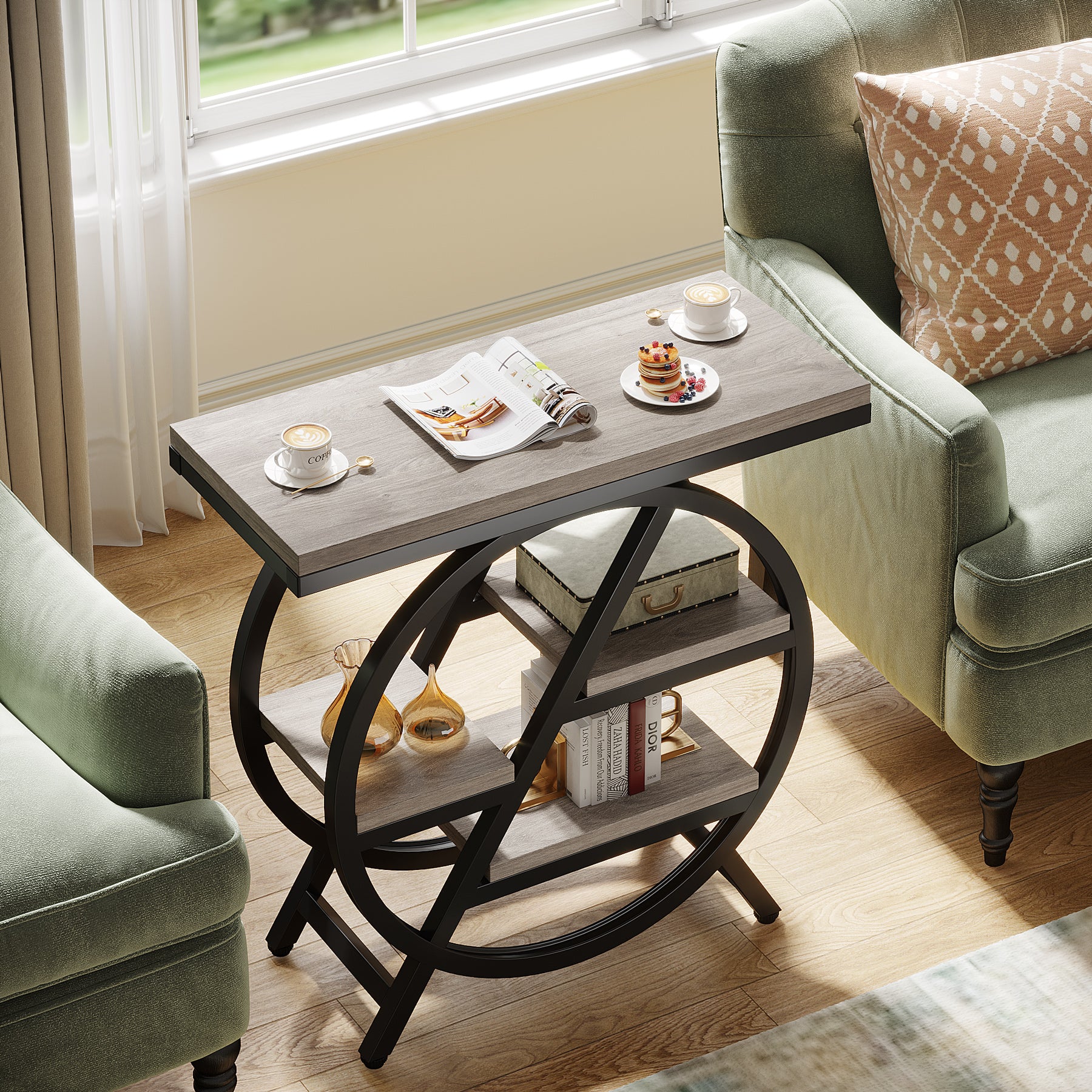 4-stöckiger Beistelltisch, kleiner Beistelltisch, Snacktisch mit Ablageflächen