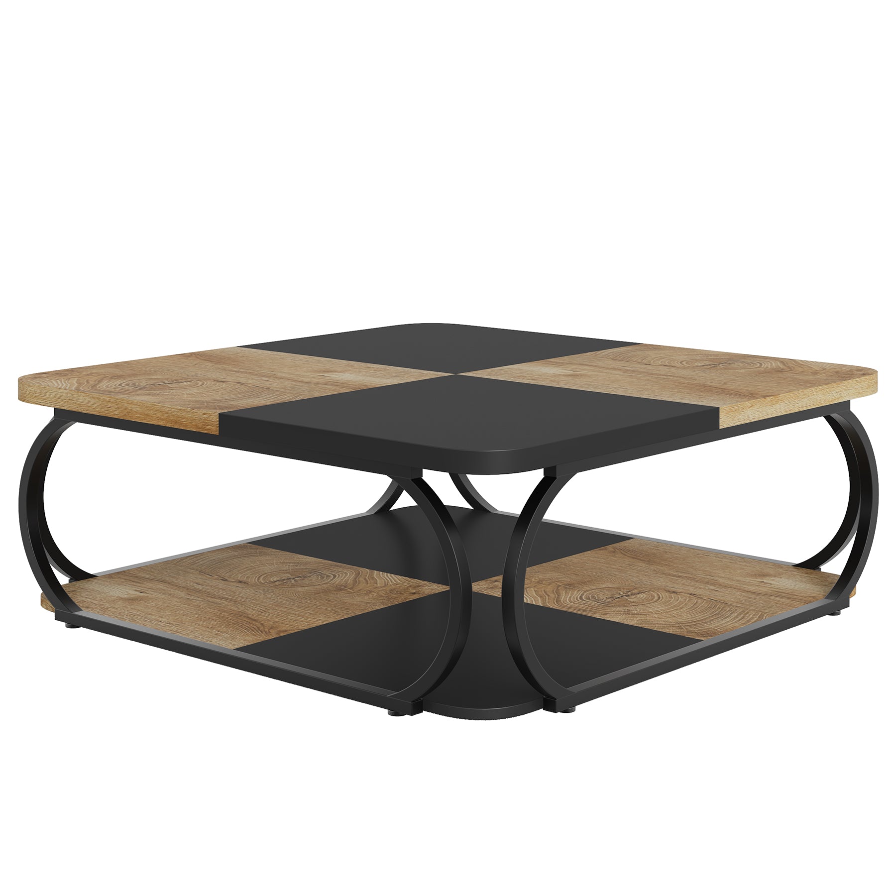 Quadratisch Couchtisch aus Holzwerkstoff Niedrig Wohnzimmertisch