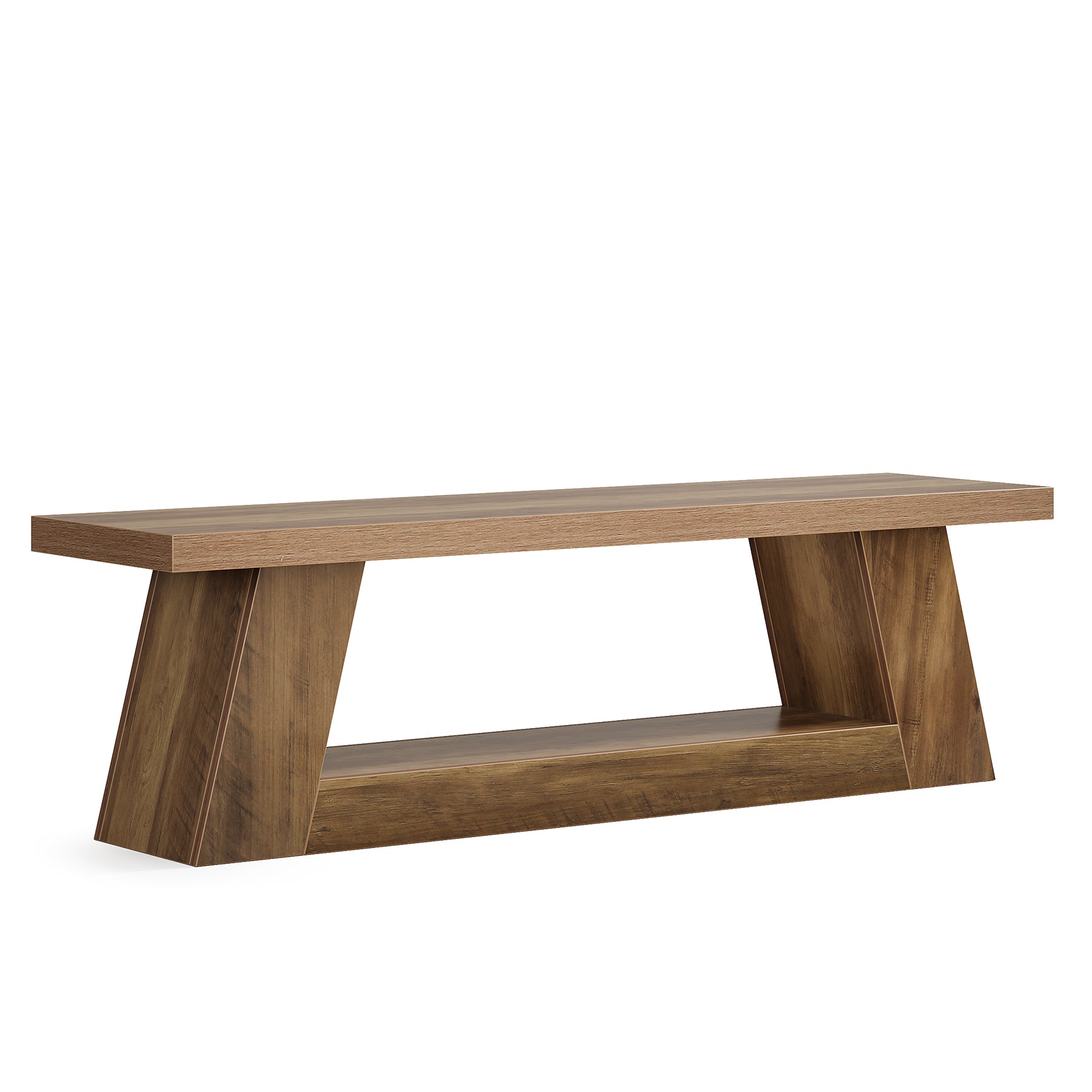 Tribesigns TV Lowboard 160 cm für 75 Zoll Fernseher, Rustikales Media Konsole mit offenen Ablagen