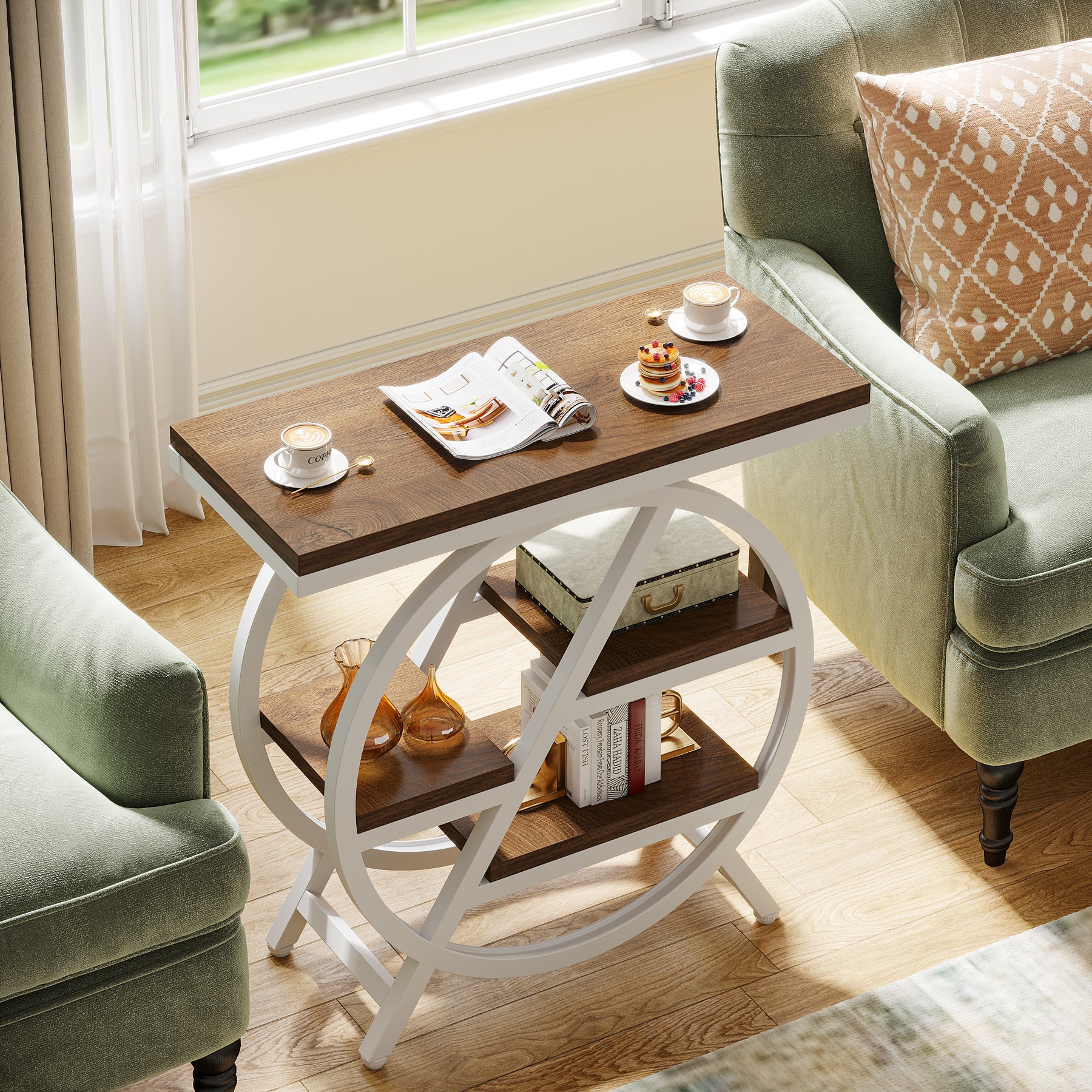 4-stöckiger Beistelltisch, kleiner Beistelltisch, Snacktisch mit Ablageflächen