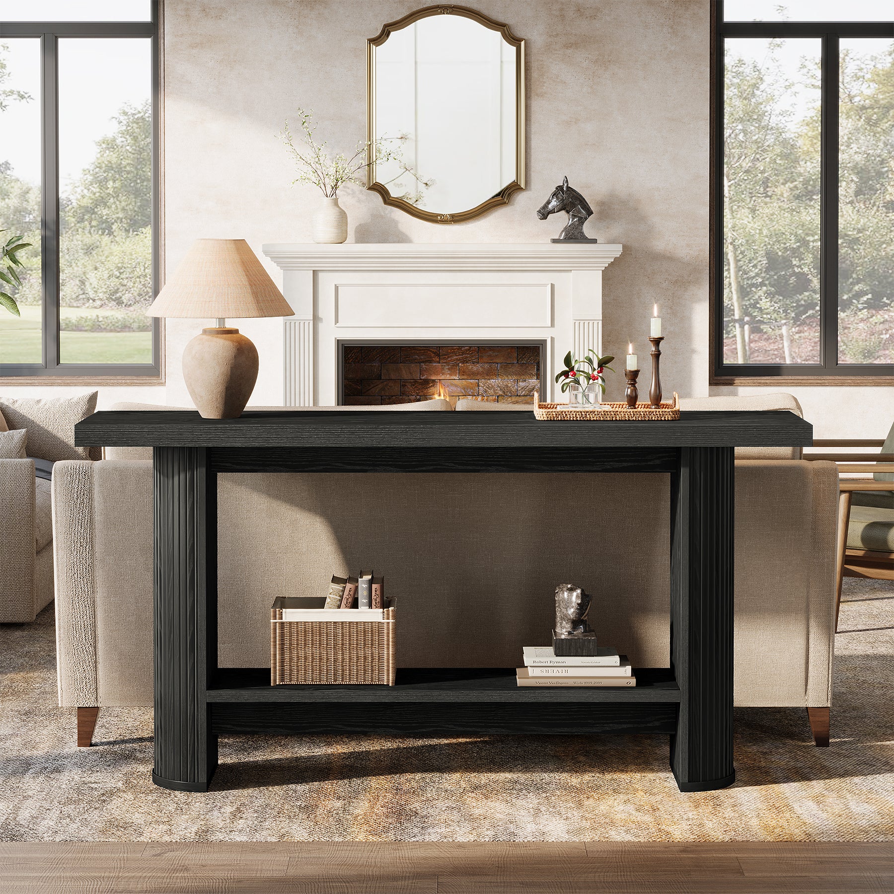 140cm Landhaus-Konsolentisch - Schmaler Tisch für Flur & Couch