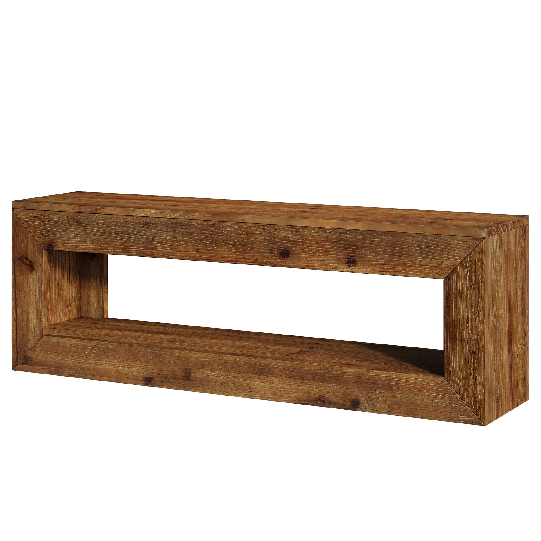 Tribesigns TV-Lowboard aus Massivholz 120 cm, TV-Schrank mit Offenem Stauraum für 32–55 Zoll Fernseher
