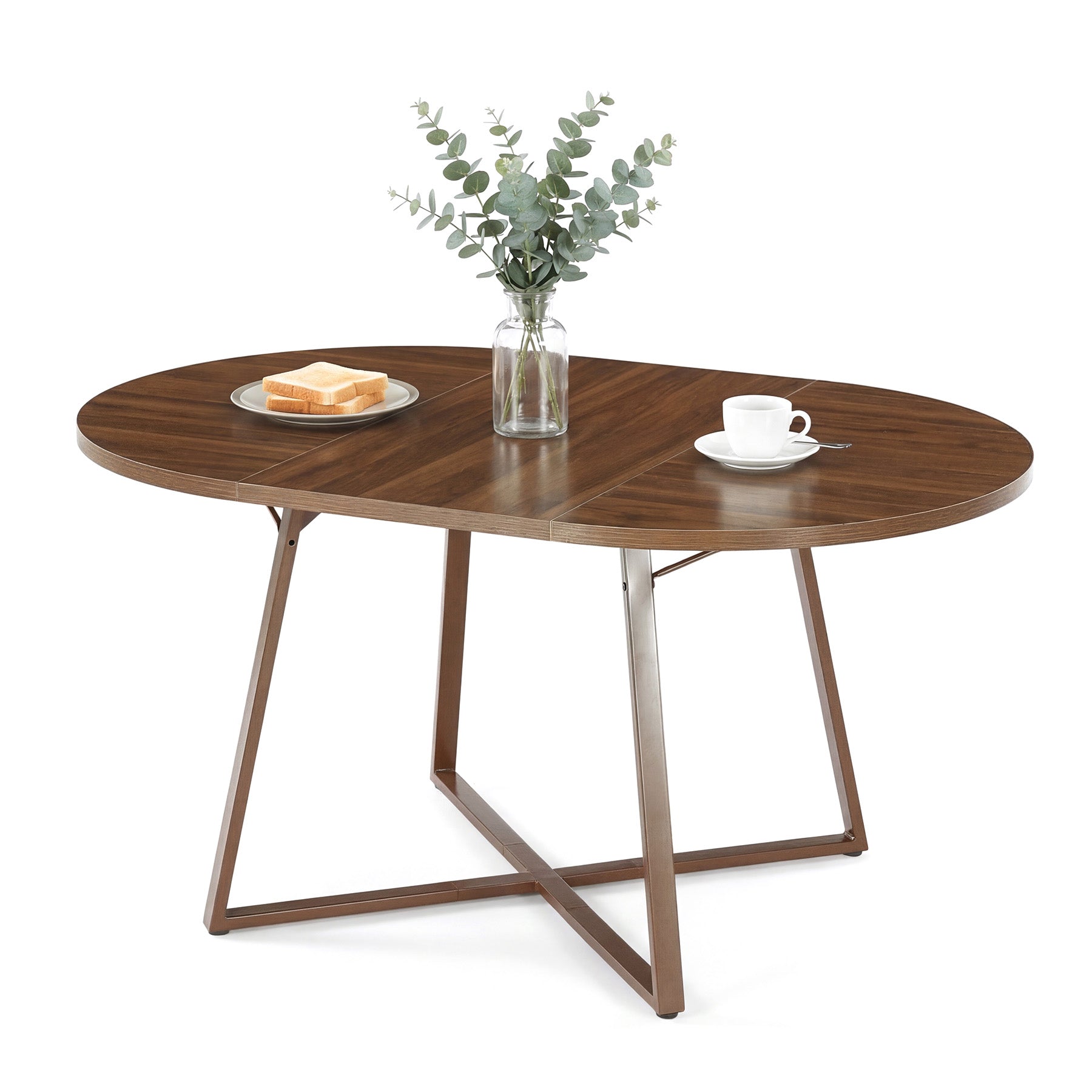 Runder Esstisch 150 cm, Großer Küchentisch für 4–6 Personen mit stabilem Metallgestell