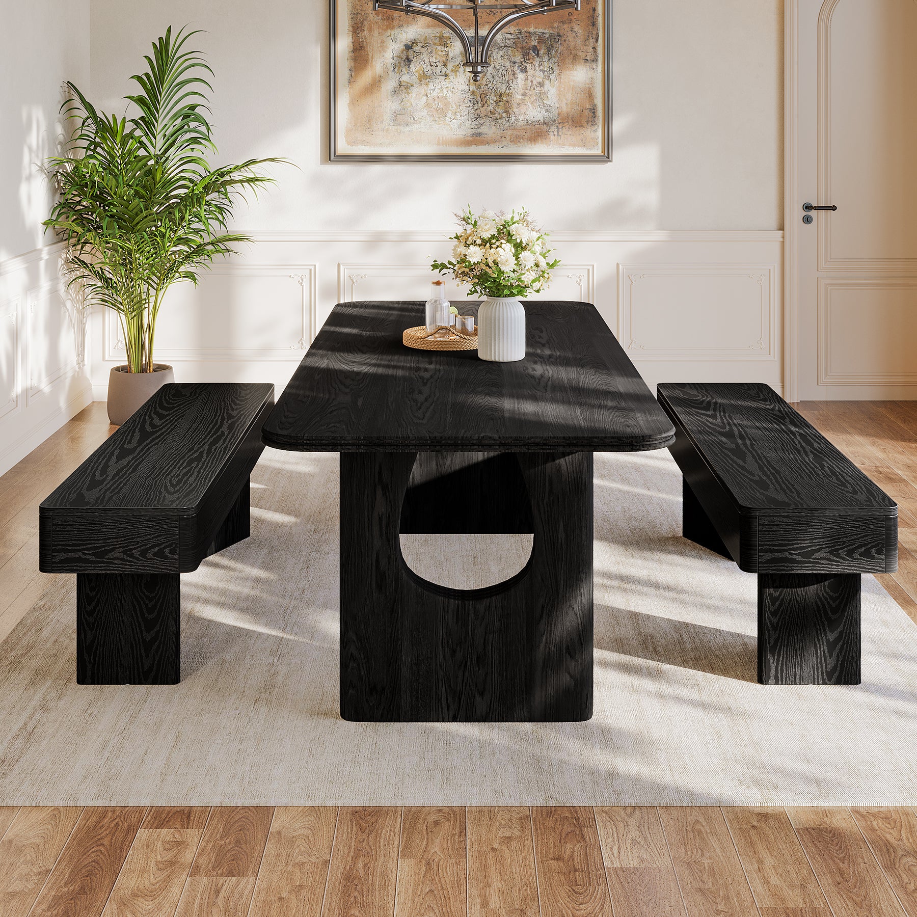 Tribesigns Sitzbank Schwarz 120 cm, Moderne Flurbank für Eingangsbereich, Schlafzimmer & Esszimmer
