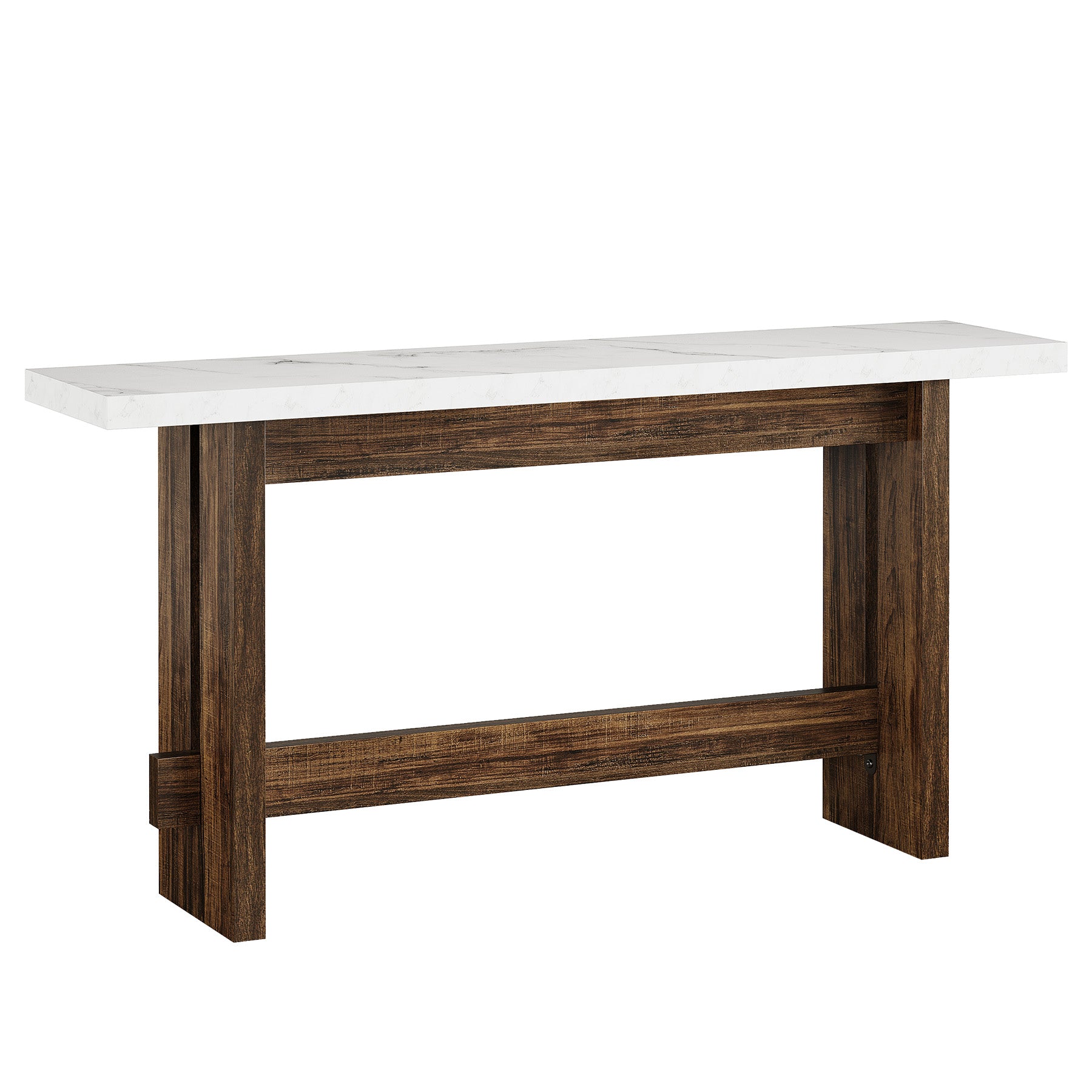 Tribesigns Konsolentisch Landhausstil, 160 cm Flurtisch mit Marmoroptik-Tischplatte