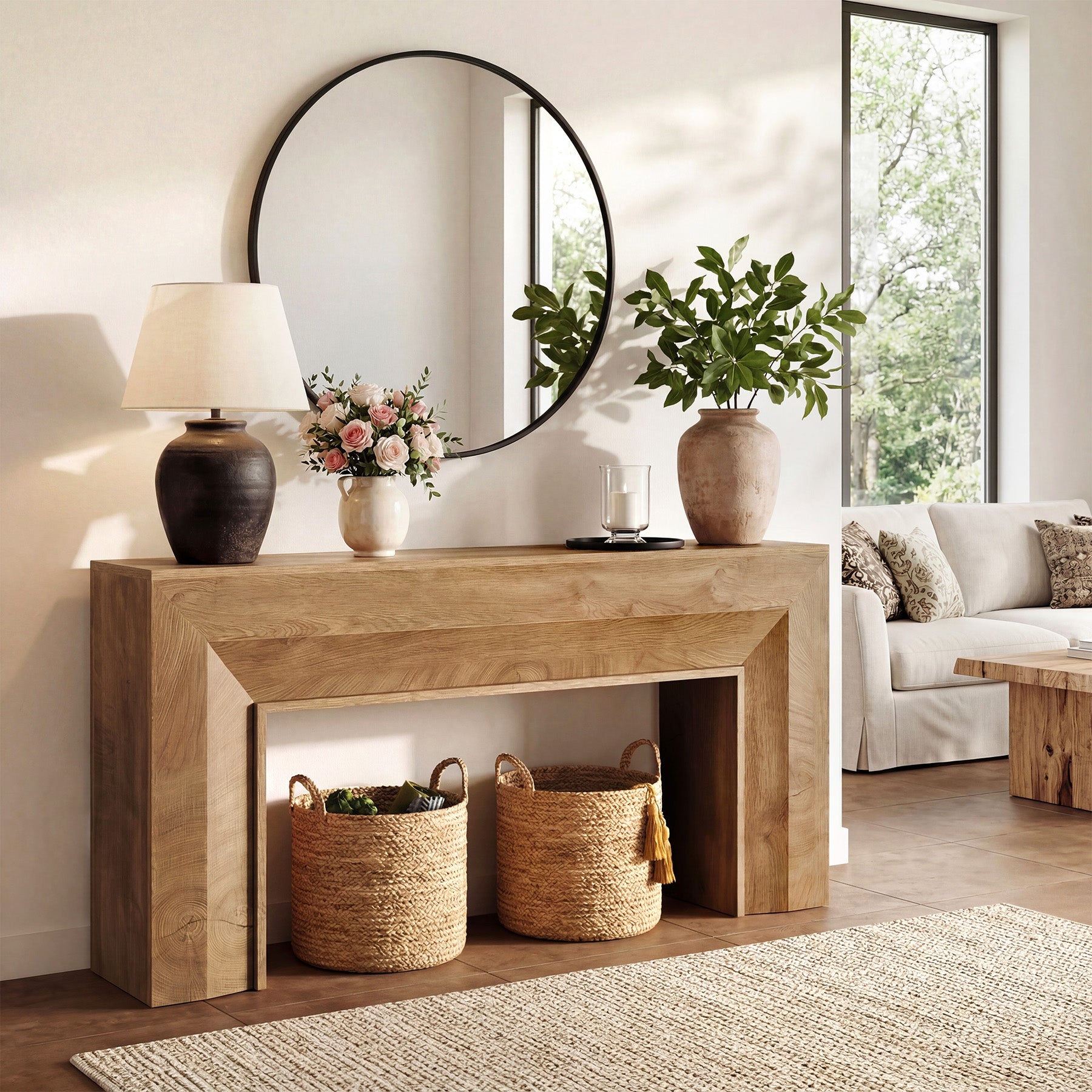 Tribesigns 160 cm schmaler Konsolentisch im Landhausstil, Flurtisch für Wohnzimmer, Eingangsbereich