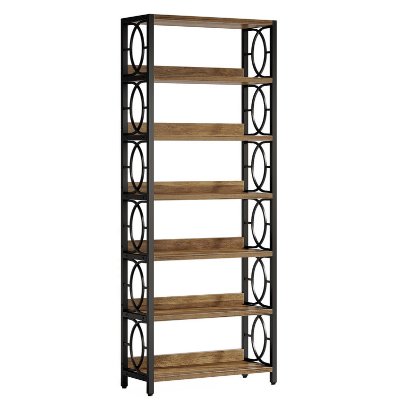 180 cm 6 Etagen Industrielles Bücherregal - Metallrahmen mit offenen Regalen