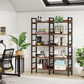 5 - Tier Bookshelf, Double Wide Bookcase Storage Shelves Unit Tribesigns 3