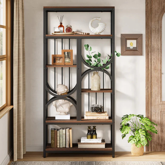 5-stöckiges Bücherregal, industrielles 180 cm Etagere-Bücherregal-Ausstellungsregal