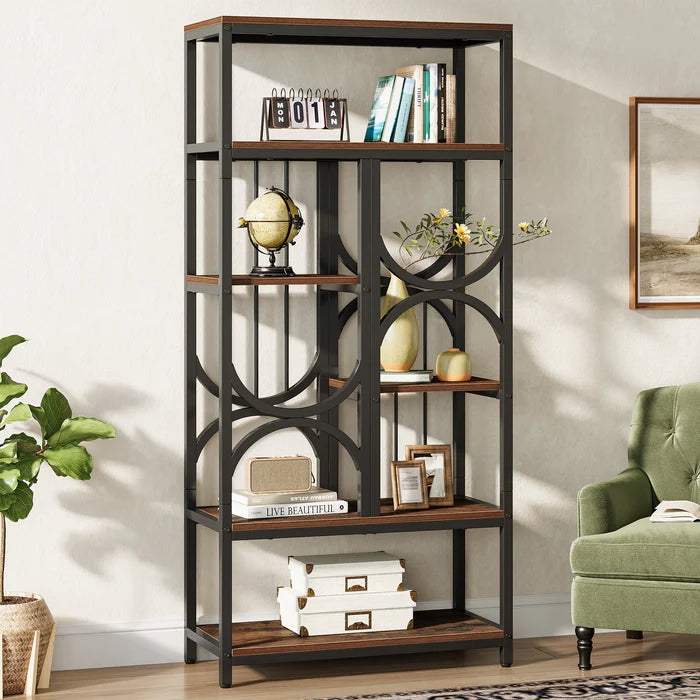 5-stöckiges Bücherregal, industrielles 180 cm Etagere-Bücherregal-Ausstellungsregal