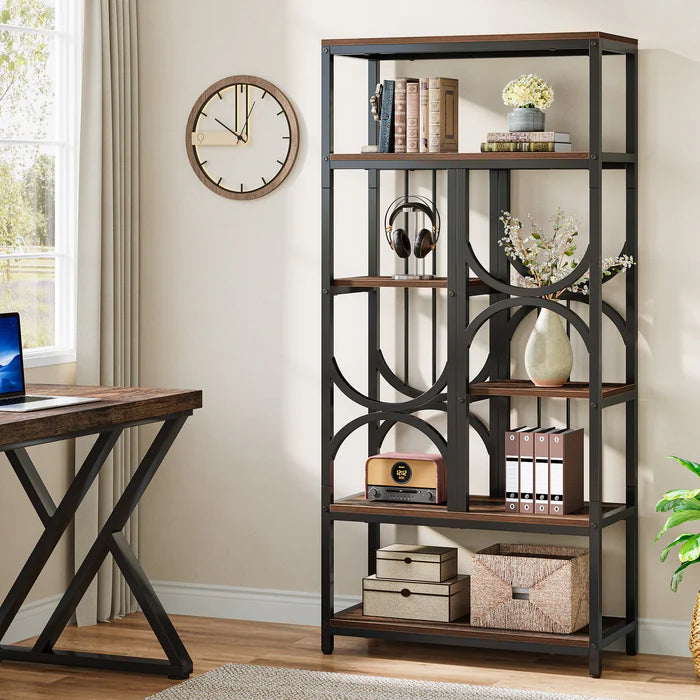 5-stöckiges Bücherregal, industrielles 180 cm Etagere-Bücherregal-Ausstellungsregal