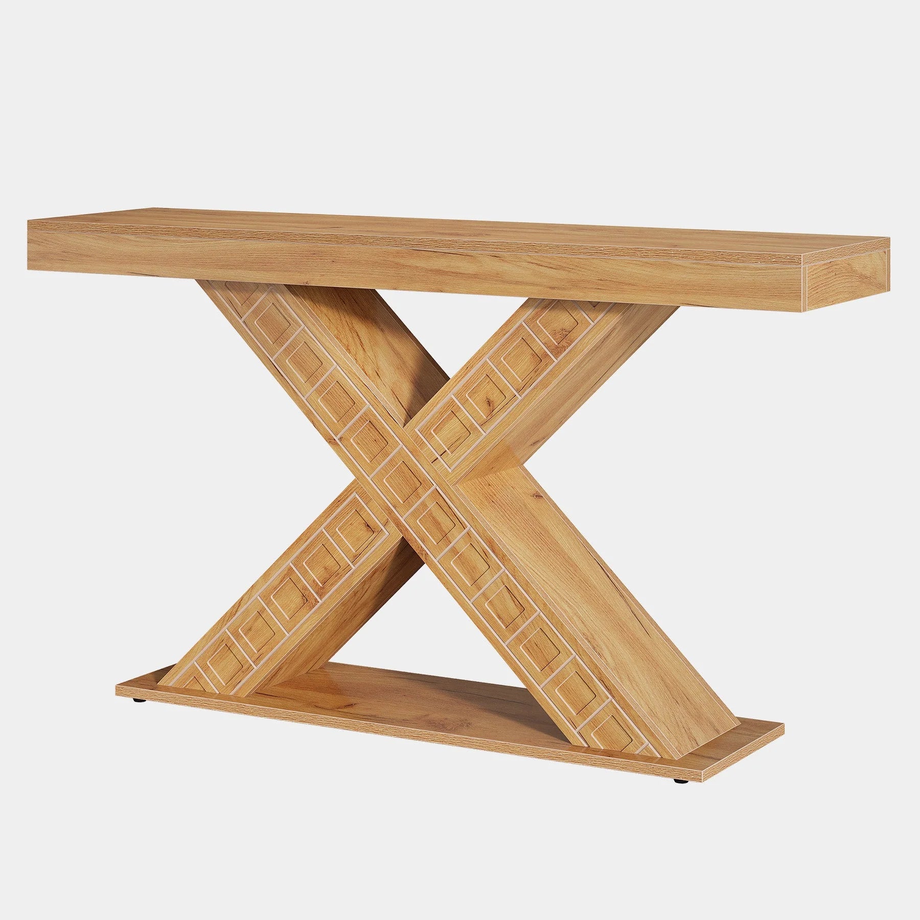 140 CM Konsolentisch, moderner Sofatisch, Eingangstisch mit verdickter X-Basis