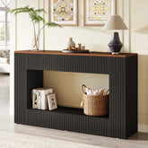140 CM Konsolentisch, Holz-Eingangstisch Sofatisch mit Stauraum 3