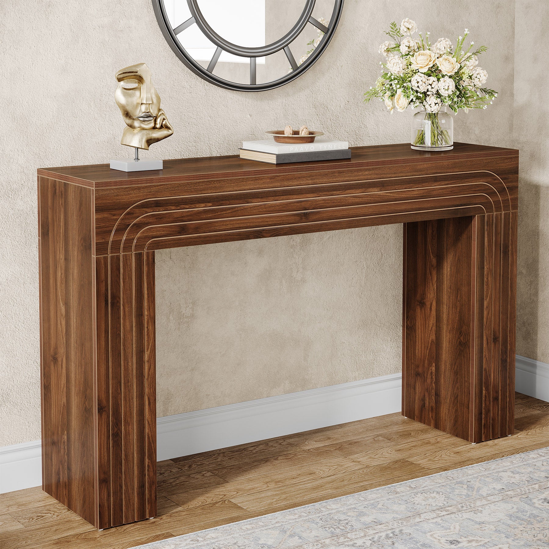 140cm Holz Konsolentisch, Sofatisch, Flurtisch im Landhausstil