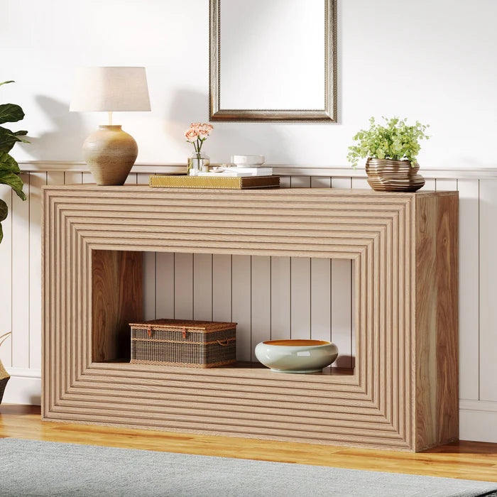 150 cm Konsolentisch, Bauernhaus-Sofatisch, Flurtisch mit Stauraum