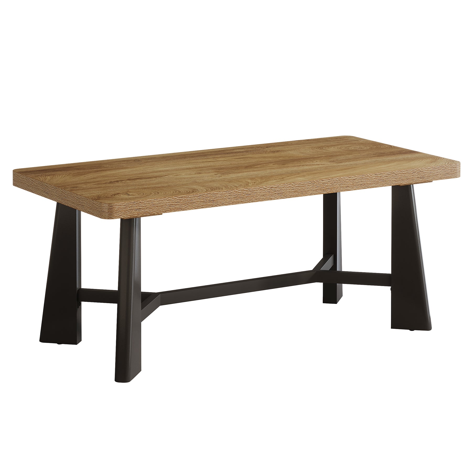 Tribesigns Couchtisch 120 × 60 cm, Rechteckiger Wohnzimmertisch mit Metallgestell