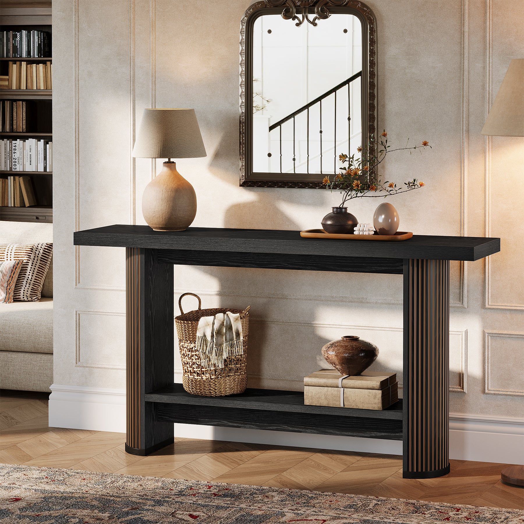 140cm Landhaus-Konsolentisch - Schmaler Tisch für Flur & Couch