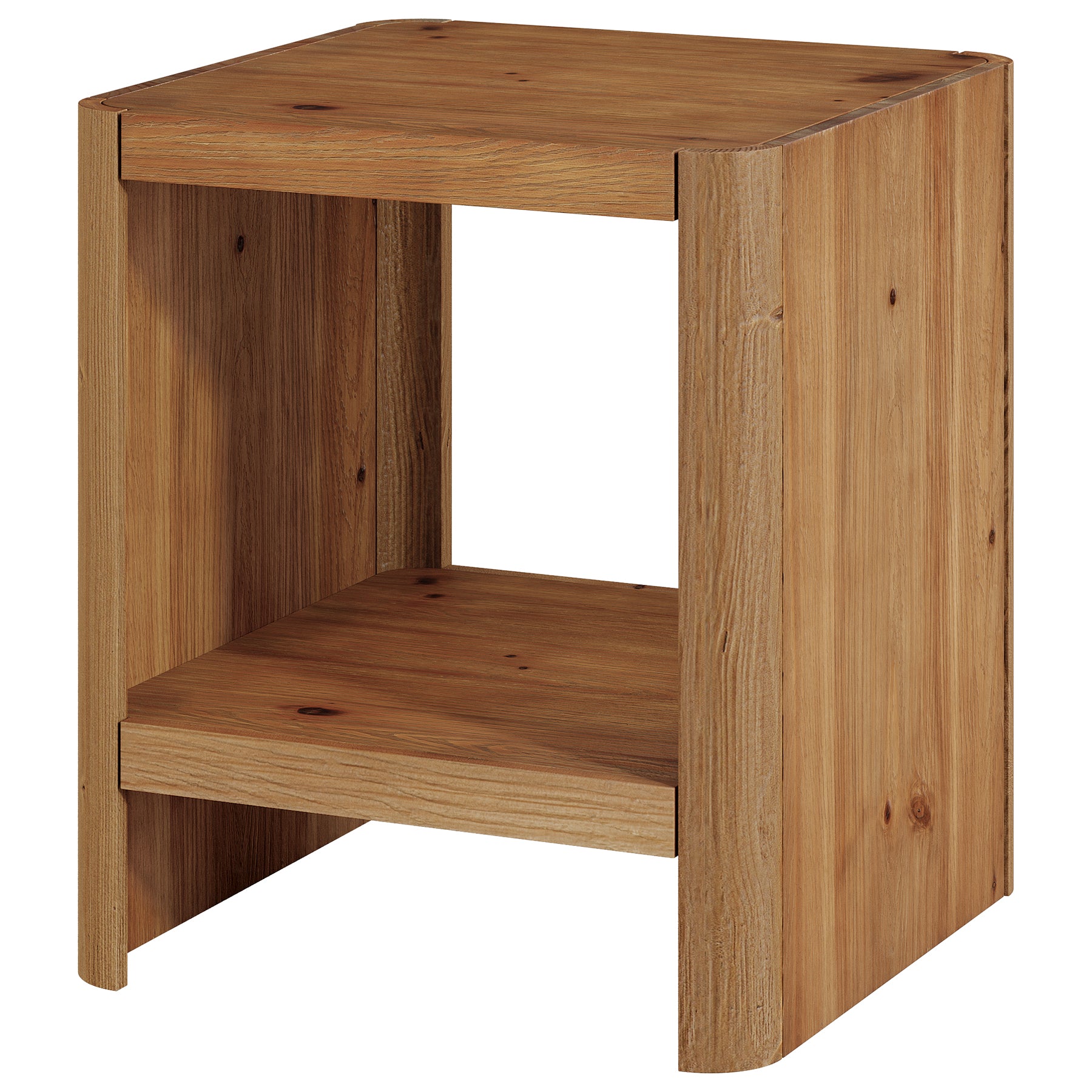 Tribesigns Beistelltisch Massivholz 2 Ebenen, kleiner Nachttisch mit Ablage