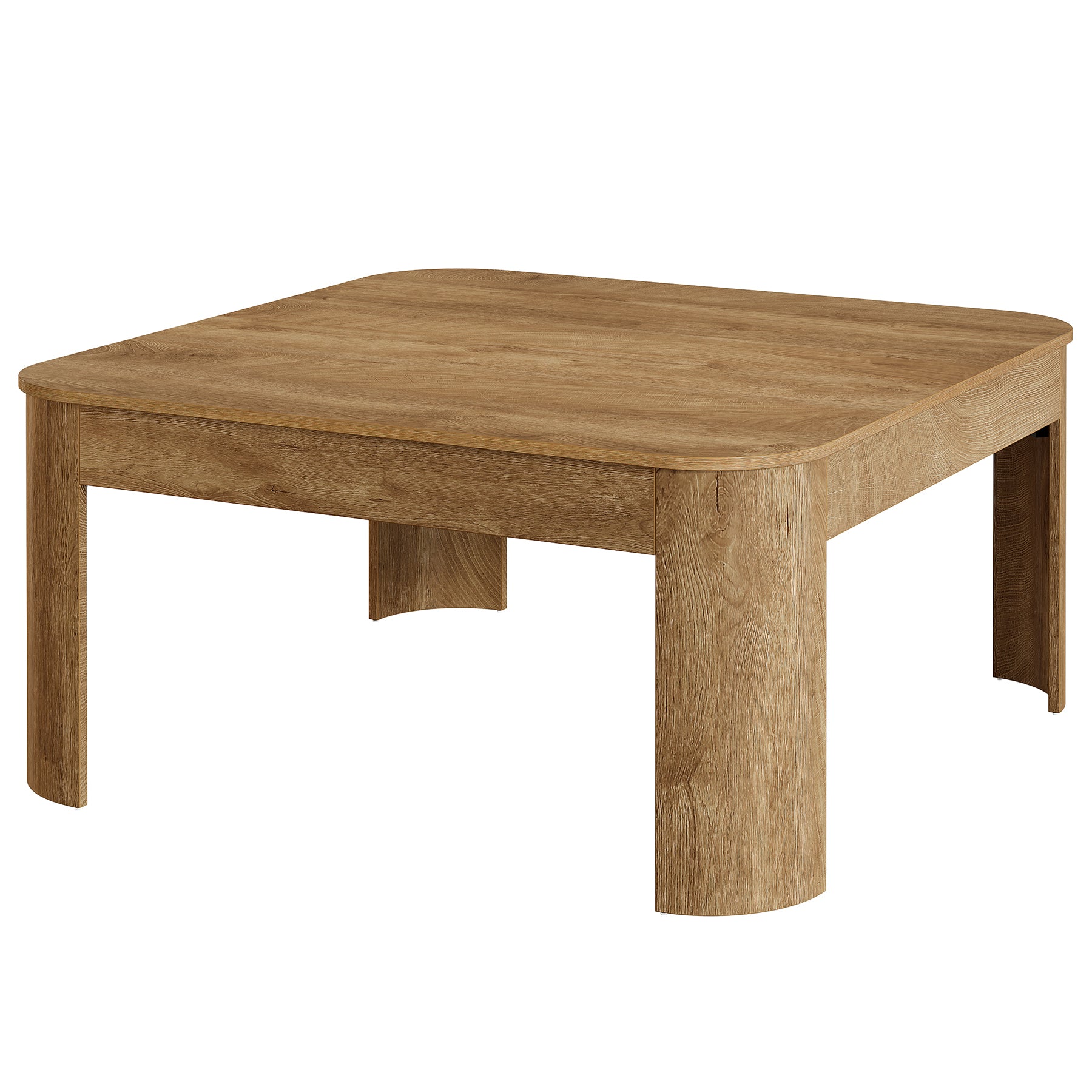 Quadratischer Couchtisch 100 cm im Landhausstil, Wohnzimmertisch mit stabilen geschwungenen Beinen