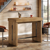 Tribesigns Bartisch 105 cm, Hochtisch mit Fußstütze, Kücheninsel & Bistrotisch im Landhausstil 3