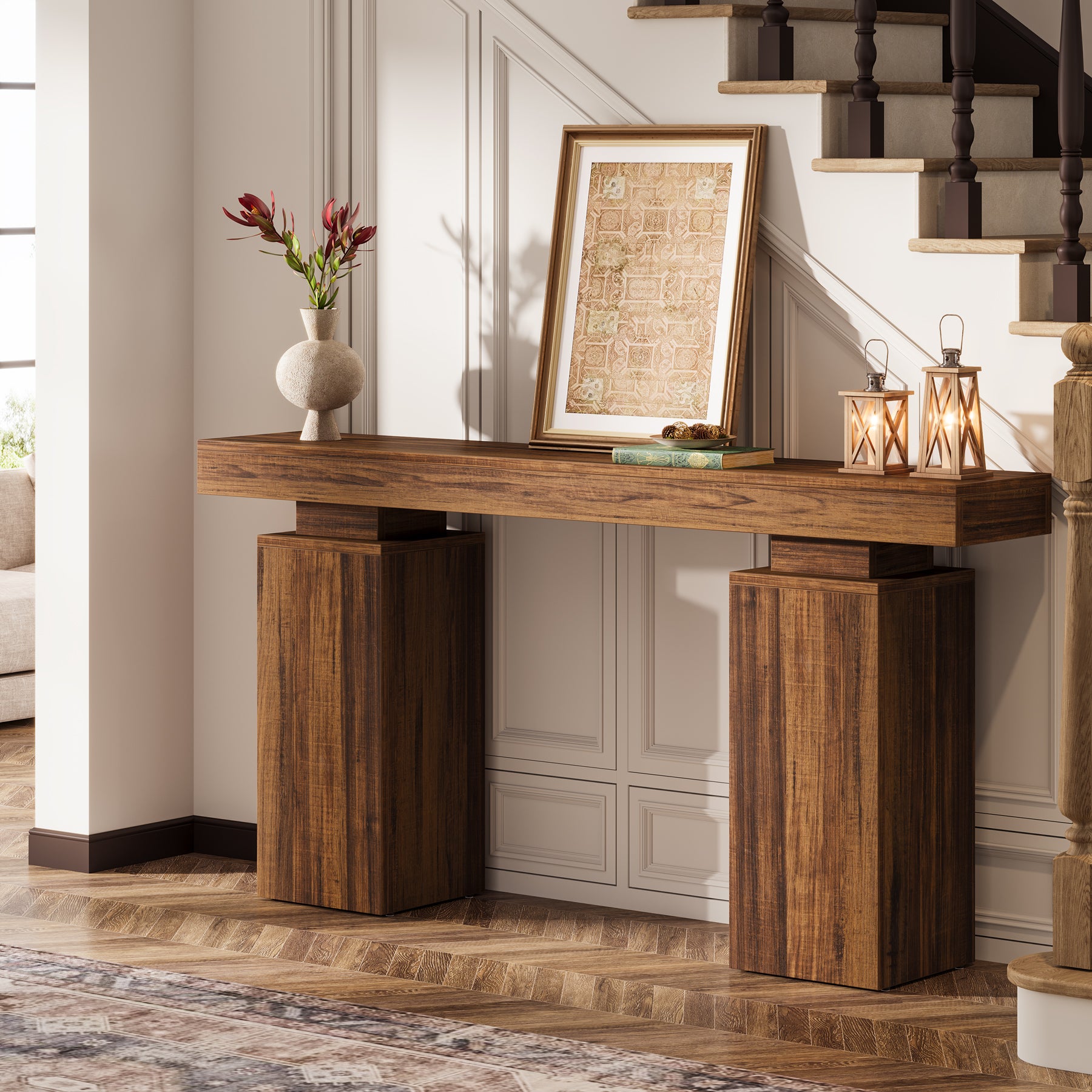 160 cm Konsolentisch - Landhaus-Sofatisch für Flur & Wohnzimmer