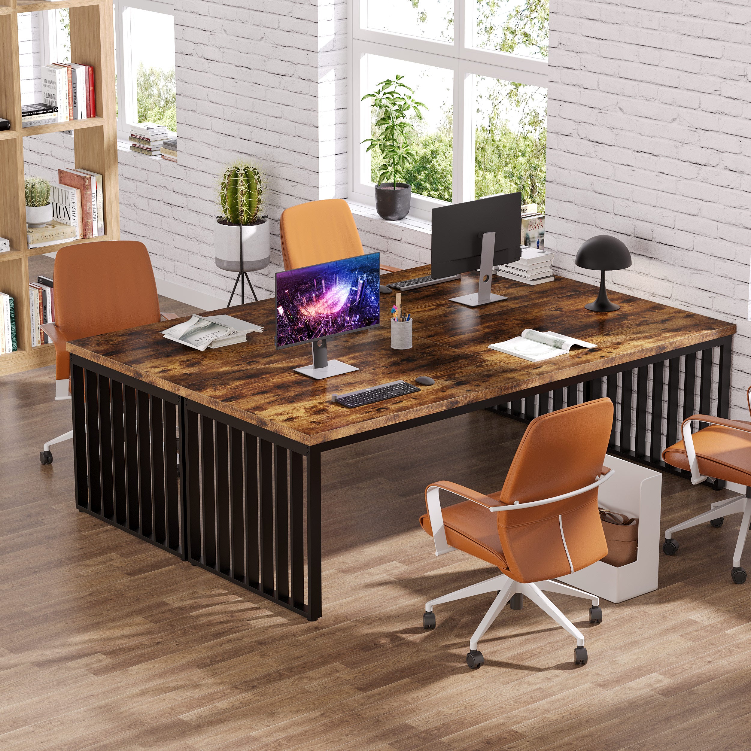 180cm Zwei-Personen-Schreibtisch, langer Executive-Schreibtisch, Doppel-Computertisch