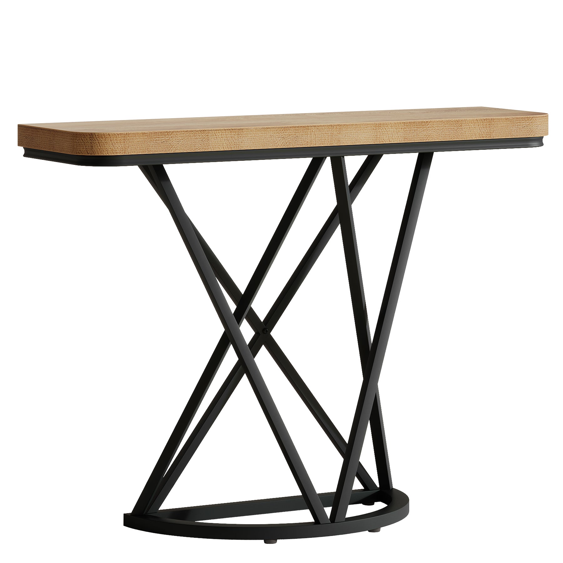 Schmaler Konsolentisch 105 cm, Industrieller Flurtisch mit geometrischem Metallgestell