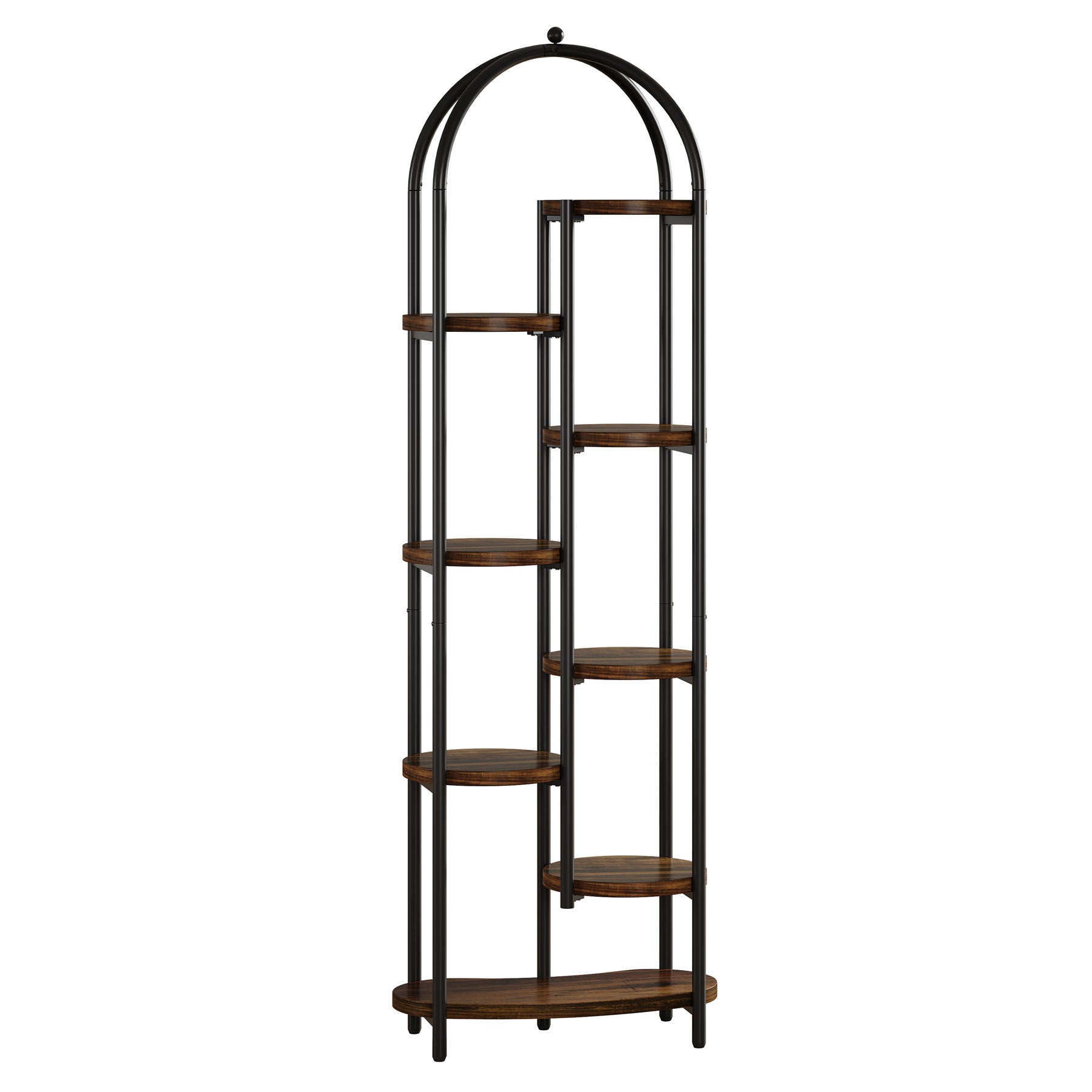 Pflanzenständer 180 cm hoch mit 8 Ablagen, Blumenständer für 10 Pflanzen, Eckregal mit Metallrahmen