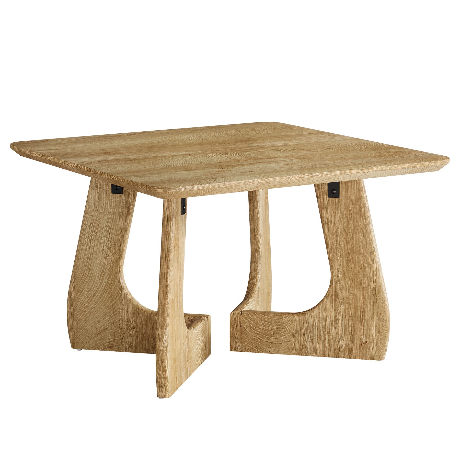 Tribesigns Quadratischer Couchtisch 80 cm, Moderner Wohnzimmertisch mit skulpturalem Holzgestell